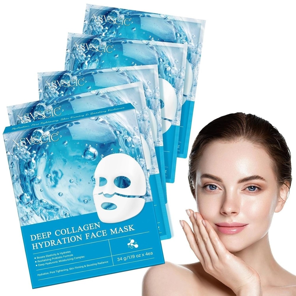 Xsvseie Deep Collagen Hydration Face Mask Firming Pore Minimizing & Soothing